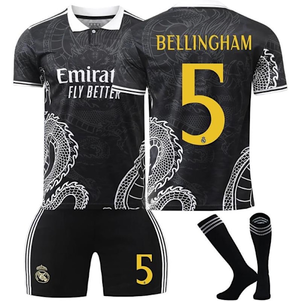 #5 Bellingham Fotbollströja Set T-shirt Shorts Strumpor Jersey för Barn Pojkar Småbarn 24
