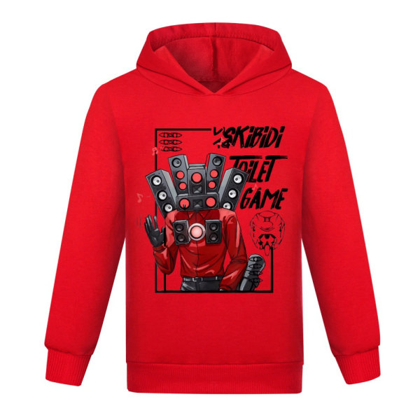 Barn Sweatshirt 3d Hoodies Bekväma Skibidi Toalett Pullovers red 130cm