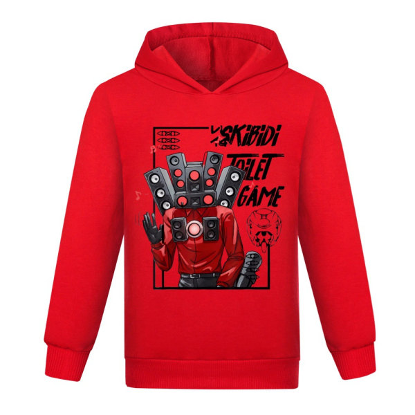 Kids Sweatshirt 3d Hoodies Bekväma Skibidi toaletttröjor red 130cm