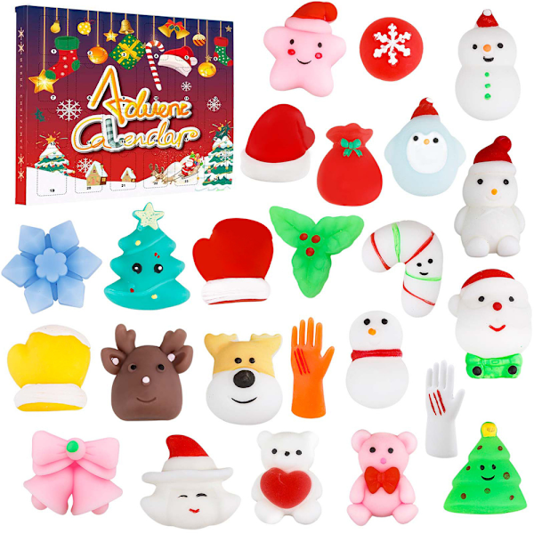 Julkalender, 24 Dagars Nedräkningskalender med 24 Pop It Leksaker, Fidget Leksaker för Pojkar, Flickor och Vuxna, Julparty Favoritpresenter