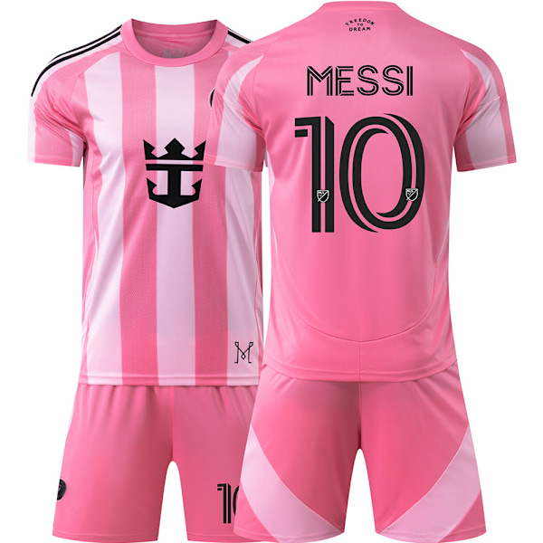 Fodboldtrøje til børn 25/26 Miami Hjemmebanetrøjer til drenge piger børn 10# Messi Fodboldtrøjesæt Fodboldtræningsuniform 26