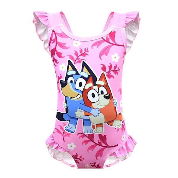 Flickor Bluey Baddräkt Hel Baddräkt Simdräkt Strandkläder Pink 140cm