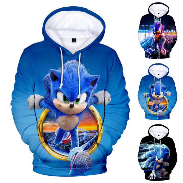 Pojkar Flickor Hedgehog Sonic Print Hoodie Sweater Coat Vinterkläder C 150cm