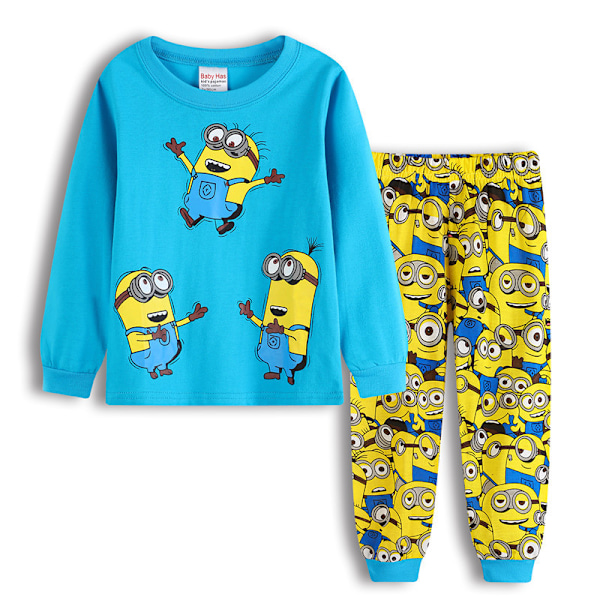 Barn Söta Minions Motiv Långärmad T-shirt Byxor Pyjamas Sovkläder Nattkläder #9 95cm