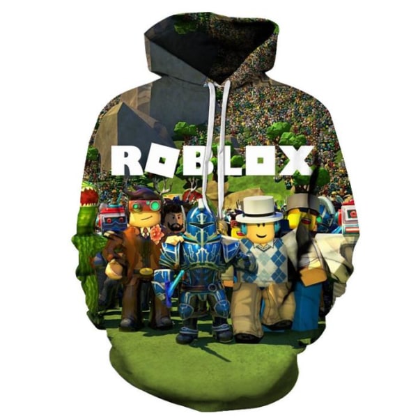 ROBLOX 3D-tryckt barnhoodie jacka kappa tecknad långärmad B 140cm