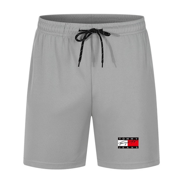 Tommy Hilfiger Herr Casual Shorts med dragsko, Gym Jogging Fritid Sommar Sweatpants Strandshorts Light grey 4XL