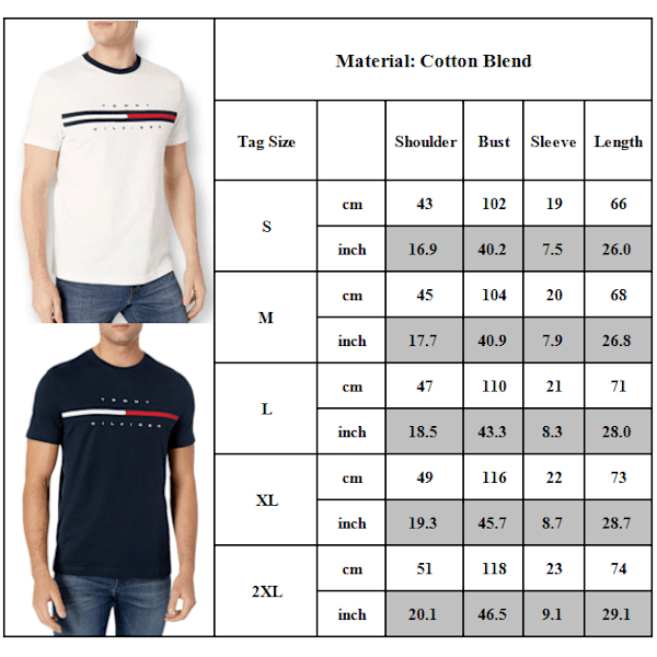 TOMMYHILFIGER Herr T-shirt med Kort Ärm och Signaturrandig Grafik (Svart) Black 2XL