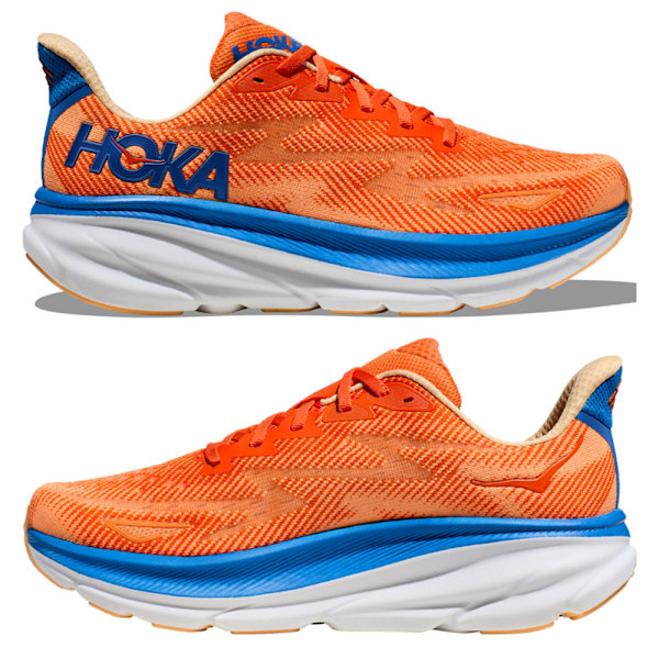 HOKA ONE ONE CLIFTON 9 Herrskor Mesh Låg-Topp Löpningstränare Orange Blue 42