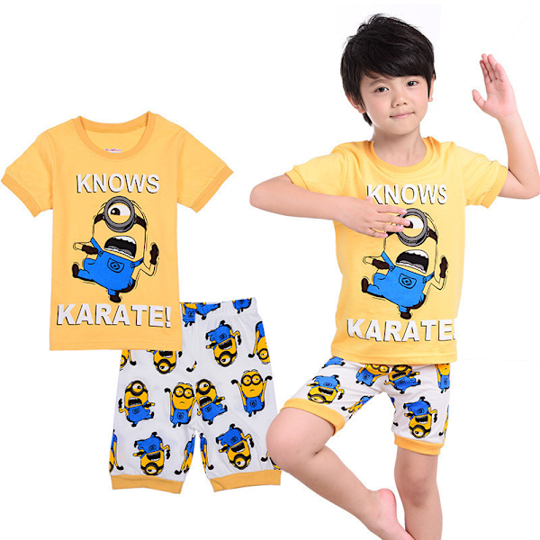 Børn Drenge Piger Minions Natttøj Pyjamas Kortærmet T-shirt Shorts Sæt PJ'er #4 100cm