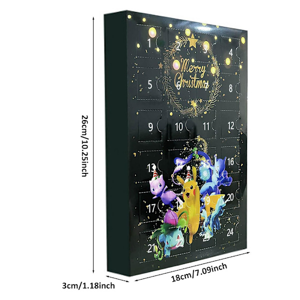 Pikachu Blind Box, Julkalender med Leksaker, 24 st Pikachu Figurer, Julkalender 2024