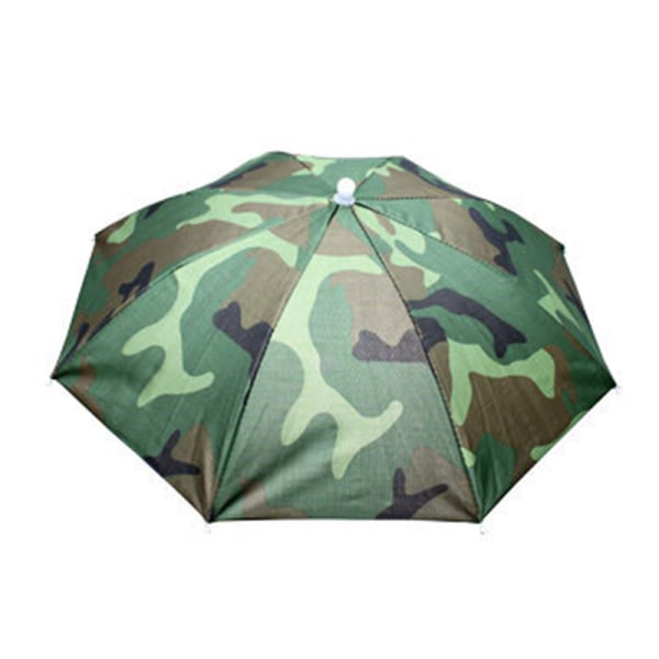 Män Portable Paraply Hat Cap Vikbar Fiske Vandring Paraply camouflage