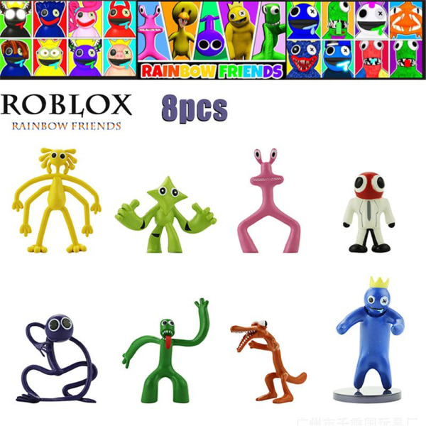 8st Rainbow Friends Actionfigurer Leksaker Set Julklapp 8PCS