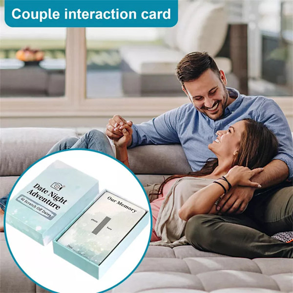 Date Night Äventyrs-Kortspel för Par - 40 Skraplotter med Datumidéer