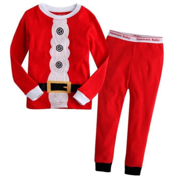 Barn Flicka Pojke Jul Xmas Outfit Pyjamas Set Sovkläder Nattkläder Loungewear Red Christmas Man 110cm