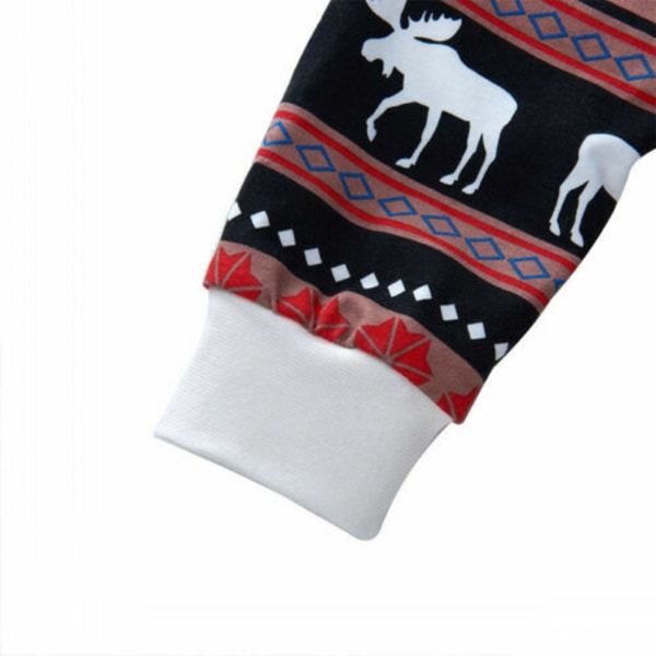 Barn Flicka Pojke Jul Xmas Outfit Pyjamas Set Sovkläder Nattkläder Loungwear Red Reindeer 90cm