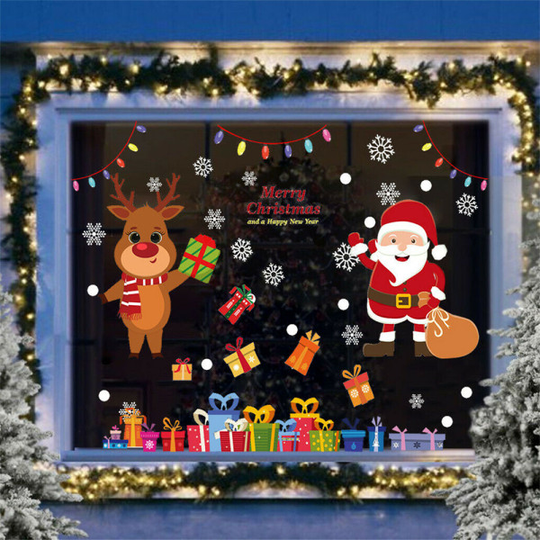Christmas Snowflake Window Clings Dekorationer Xmas Party Decor