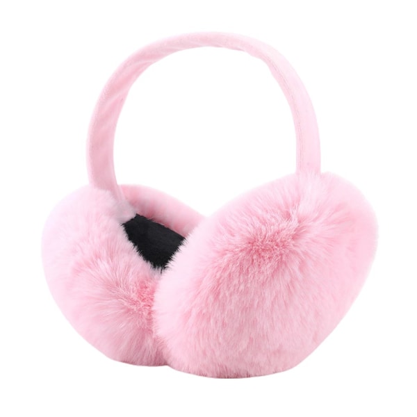 Kvinnor plysch fuskpäls hörselkåpor Cover utomhus mjukt öronskydd light pink