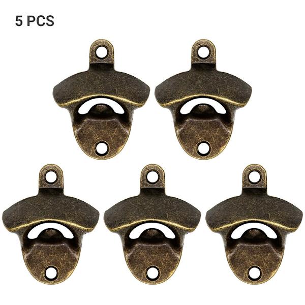 5 st Väggmonterad Hängande Ölflasköppnare Korkskruv i Metall Cyan-Blue 5pcs
