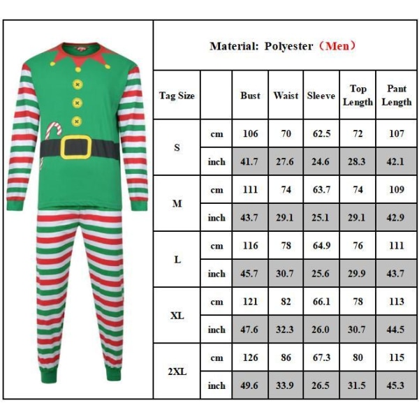 Jul Familj Matchande Elf Pyjamas Set Tops Byxa Outfits Dad 2XL