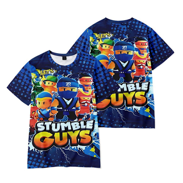 Barn Flickor Pojkar Spel StumbleGuys Grafisk Tryck T-Shirt Sommar Rund Hals Tee A 130cm