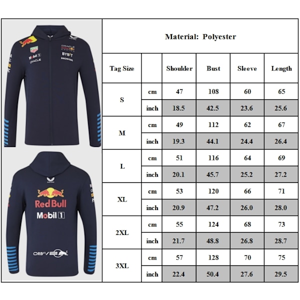 Racing F1 2024 Team Jacket Racing Suit Långärmad Hoodies Sweatshirt 3XL