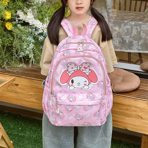 Sanrio Kuromi Cinnamoroll Tryckt Ryggsäck Skola Axelväska Resa Ryggsäck Laptop Bookbag Flickor Melody