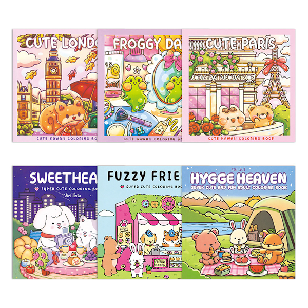 Skummel Søting Fargeleggingsbok for Voksne Tenåringer med Kawaii-Skapninger, Paperback C