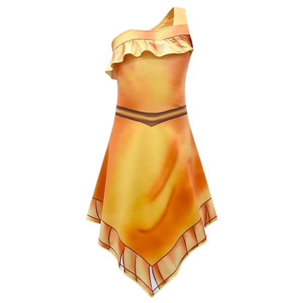 Pocahontas Kostym Finfräckt Prinsesskostym Flickor Cospaly Festklänning Halloween Kostymer Kjolar 3-9 År 110cm