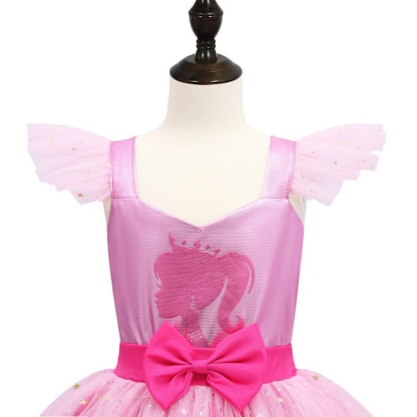 Flickors Barbie Tutusklänning Toddler Kids Tulle Festklänningar för Födelsedag Outfit Halloween Särskilt Tillfälle 4-9 År 120cm