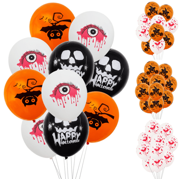 Happy Halloween skalle läskig spöklik ballongset set B