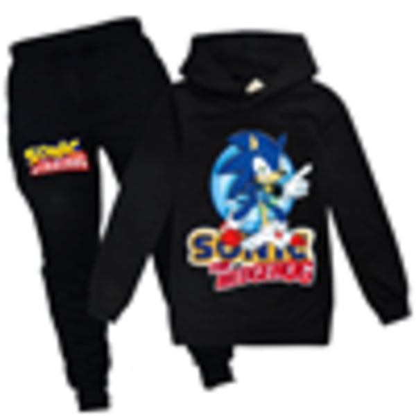 Pojk Flick Sonic Tröjor Hoodie Jackor Byxor Sport Overall Black 140cm