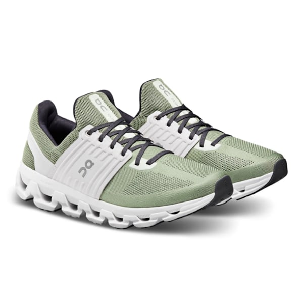 ON CLOUD 5 Herr & Dam - Bekväma Allround-Sneakers med Slitstarkt, Halksäkert, Lättviktigt och Andningsbart Dämpning - Låga Sneakers för Löpning Grey Green 38