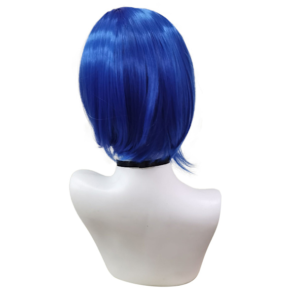 Halloween Inside Out 2 Tristhed Cosplay Parykker Kort Blå Bob Lige Hår Parykker