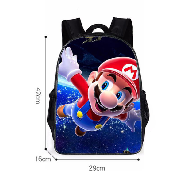 Barn Pojkar Flickor Mario Ryggsäck Rusksack Casual Bookbag Skolväska D