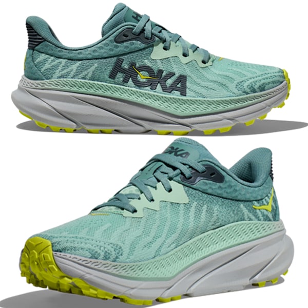 HOKA ONE ONE Challenger ATR 7 Herrskor Lågprofil Löpskor för Asfalt Green + Grey 43