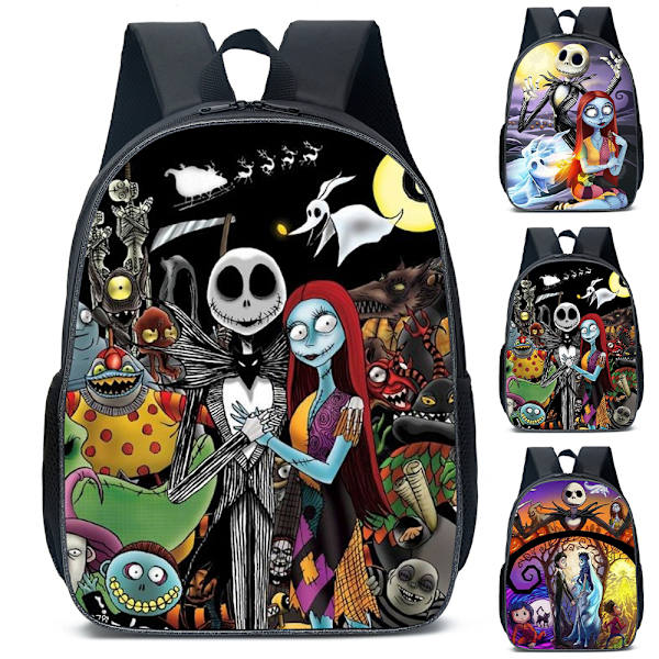 The Nightmare Before Christmas Print Rygsæk Skole Skuldertaske Rejse Rygsæk Laptop Skoletaske Piger C