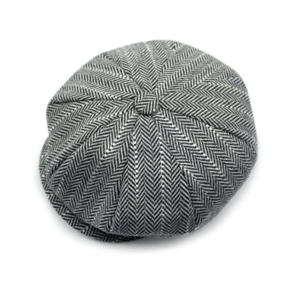 Herrar Nyhetspojke Hatt Mössor Beret Platt Topp Konst Utomhus Solskydd Black&White