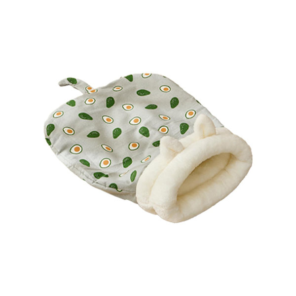 Kattesovepose Blød Kælen Fluffy Følelse Fortykkede Kæledyrsdyner Killing Hvalpeseng Green beef oil fruit