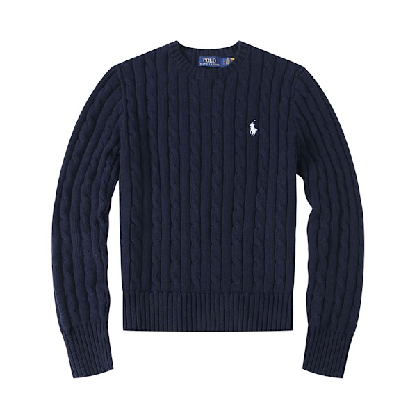 PoloRalphLauren Stickad Tröja för Kvinnor Rund Hals Lös Casual Långärmad Stickad Tröja Royal Blue XL