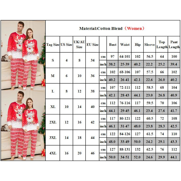 Elk Julpyjamas Familjematchande Sovkläder Barn Pyjamas Set Mom L