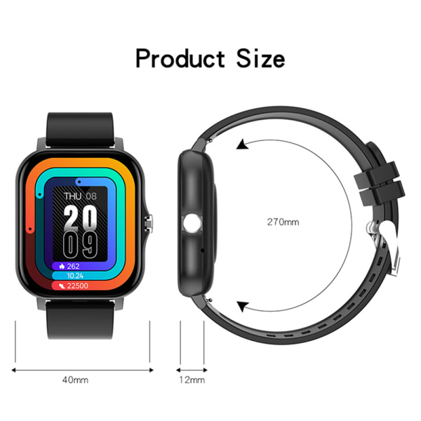 Smart Watch Herr Dam Fitness Klockor för Android iOS black