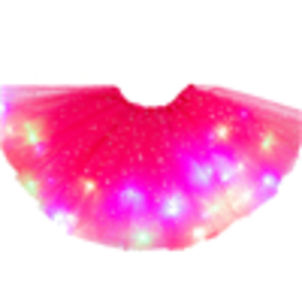 LED-lysande blomma prinsessa tutu kjolar flickor älva dans Rose red