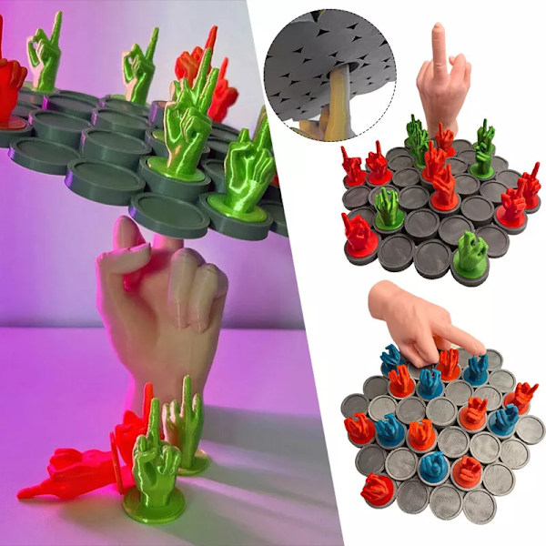 Balansspel med Långfinger, 18 Delar/Set Roligt Balansbrädespel För Långfinger Red Blue