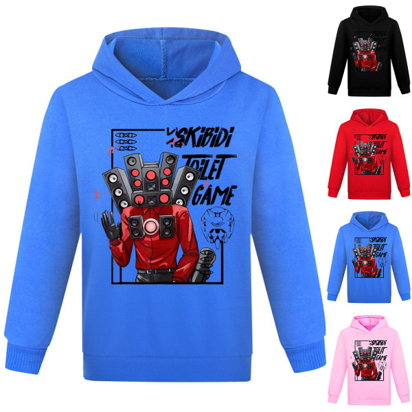 Barn Sweatshirt 3d Hoodies Bekväma Skibidi Toalett Pullovers dark blue 150cm