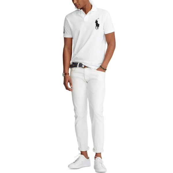 PoloRalphLauren Herrarnas Klassiska Passform Kortärmad Poloshirt Casual Golf Poloshirts White S