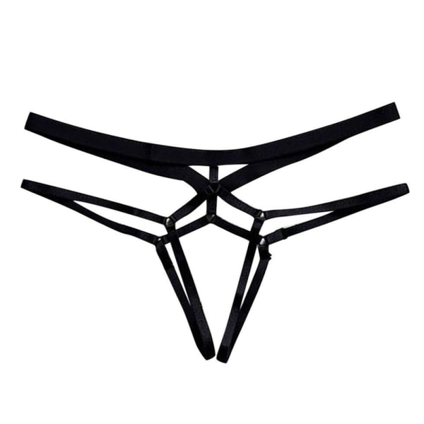 Dam Sexiga Underkläder Spets Trosor Trosor Nattkläder Underkläder Black L