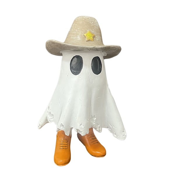 Halloween Cowboy Spöken Statyer Med Cowboy Stövlar Spöken Dekorationer Ornament