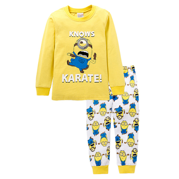 Barn Söta Minions Motiv Långärmad T-shirt Byxor Pyjamas Sovkläder Nattkläder #7 100cm