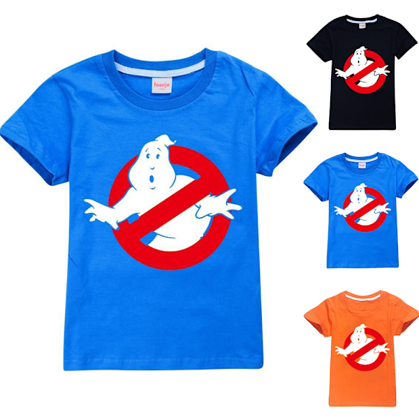 Barn Pojkar Flickor Ghostbusters Tryck T-Shirt Toppar Sommar Casual Kortärmad Tee Dark Blue 130cm