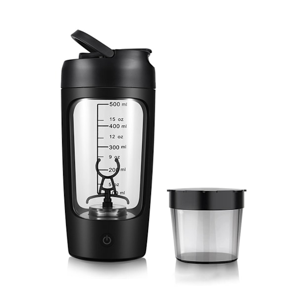 Elektrisk Protein Shaker 650ml, Dricksflaska, Vattenflaska, Automatisk Proteinmixer, För Perfekta Krämiga Proteinshakes Black